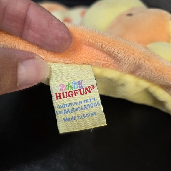 Baby Hugfun Orange Giraffe Mini Lovey Security Blanket  9" Rattle Stripes Dots - Picture 6 of 8